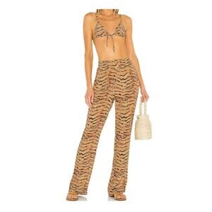 NWT WEWOREWHAT Resortwear Beach XS Tiger Stripes High Rise Statement Pants